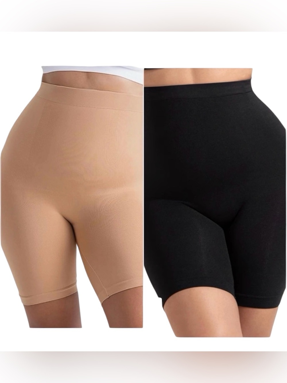 High-Waist Seamless Shaping Shorts in Black and Nude